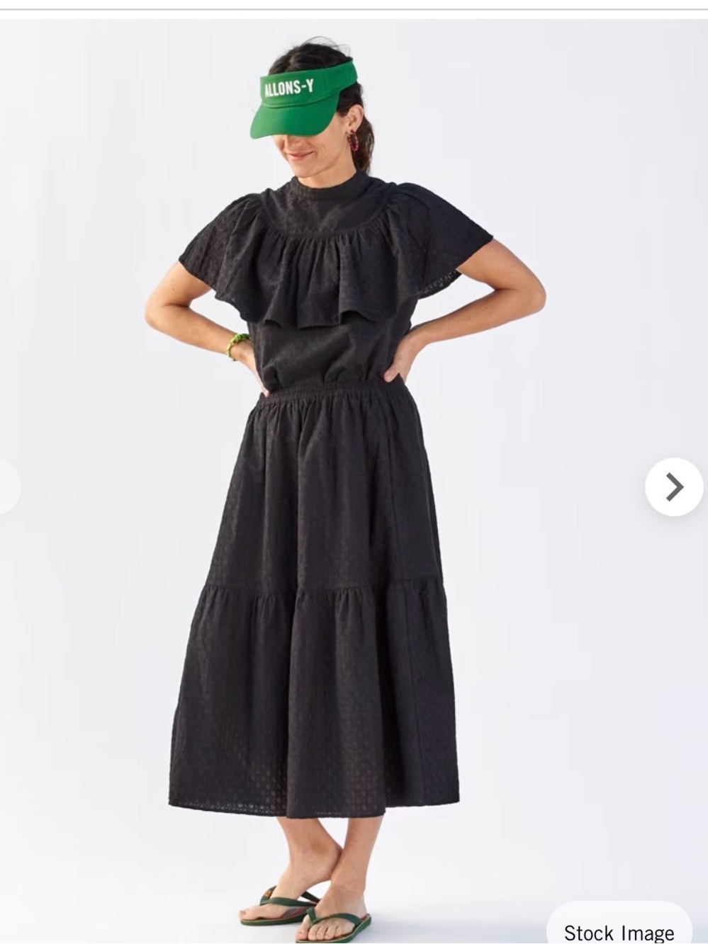 Clare V Black Rattan Eyelet Midi skirt